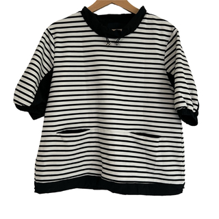 ミカーレミカーレ(MICALLE MICALLE)の❤️MICALLE MICALLE❤️ボーダー異素材 トップス(Tシャツ(半袖/袖なし))