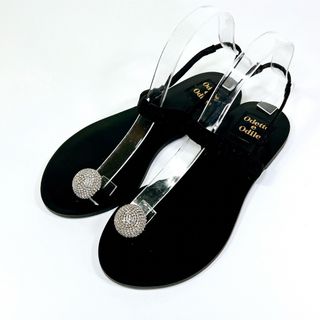 Odette e Odile - 【ほぼ新品】Odette e Odile ビジュー トングサンダル 黒 24.5