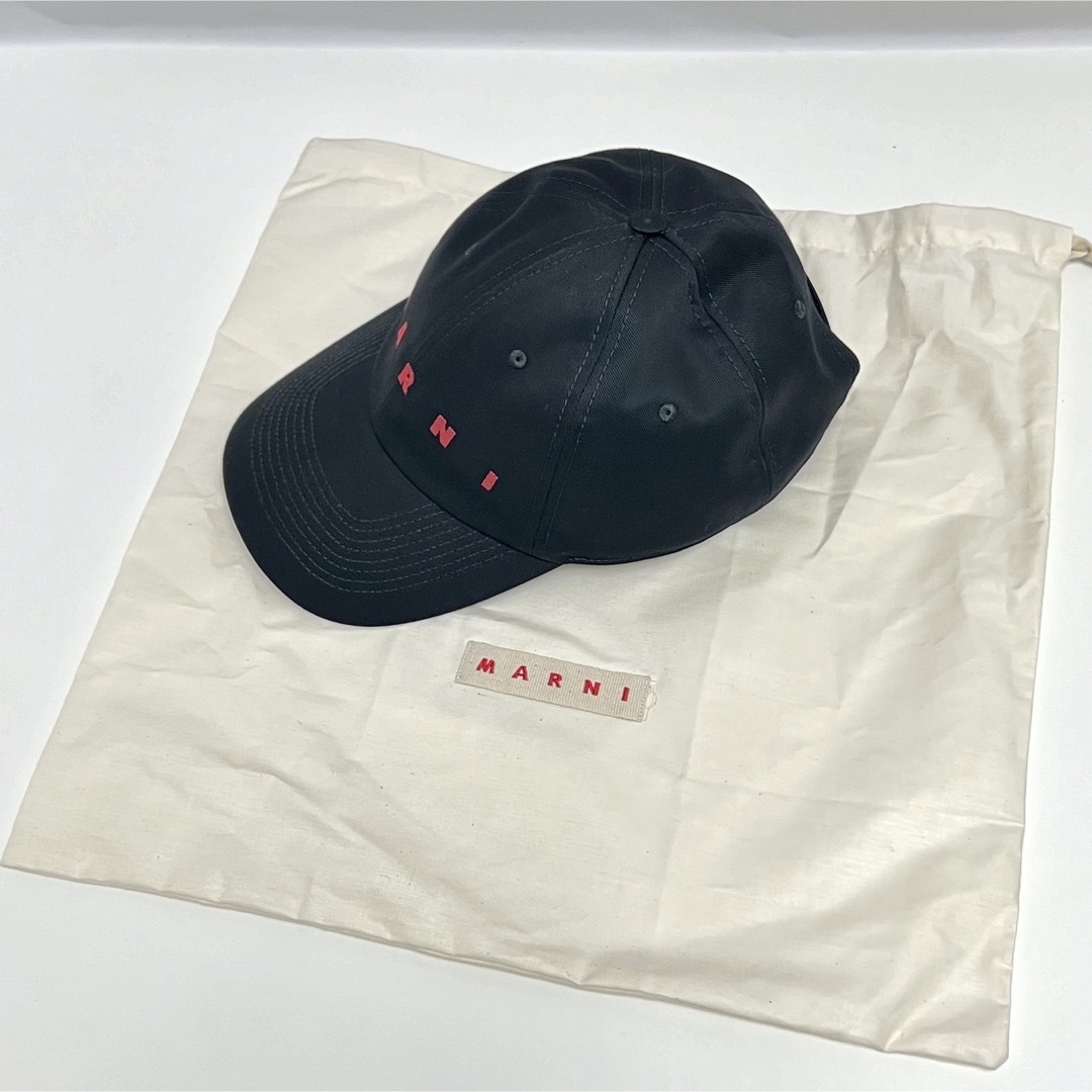 MARNI - L 新品 マルニ 刺繍 ロゴ ベースボール キャップ 帽子 MARNI - L 新品 マルニ 刺繍 ロゴ ベースボール キャップ 帽子
