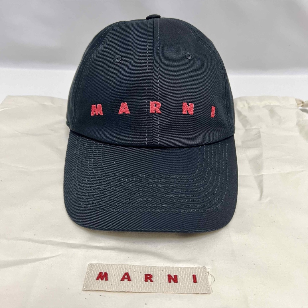MARNI - L 新品 マルニ 刺繍 ロゴ ベースボール キャップ 帽子 MARNI - L 新品 マルニ 刺繍 ロゴ ベースボール キャップ 帽子