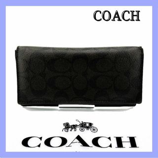 コーチ(COACH)のコーチ 長財布 シグネチャー ブラック レディース(長財布)