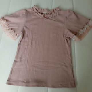 アクシーズファム(axes femme)のアクシーズファム【新品】ピンク　フリルビジュープルオーバー(Tシャツ/カットソー(半袖/袖なし))