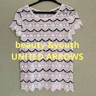 BEAUTY&YOUTH UNITED ARROWS - レース　ボーダーTシャツ