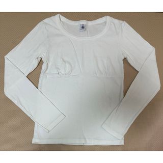 プチバトー(PETIT BATEAU)の【プチバトー】長袖シャツ　ホワイト　14ans XSサイズ(Tシャツ(長袖/七分))