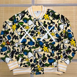 A BATHING APE - APE BAPE KAWS スウェット　スタジャン　JACKET パーカー　迷彩