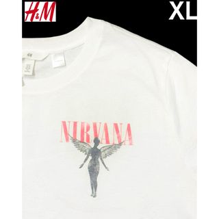 エイチアンドエム(H&M)の新品 H&M × NIRVANA 天使ロゴ Tシャツ XL.(Tシャツ(半袖/袖なし))