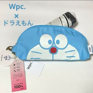 ダブルピーシー(Wpc.)の☆Wpc.  ドラえもん フェイスポーチ ミニ 折りたたみ傘☆晴雨兼用☆日傘(傘)