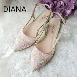 ダイアナ(DIANA)のDIANAパステルカラーレースミュール 24cm(ミュール)