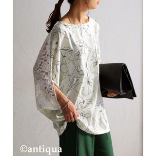 アンティカ(antiqua)のアンティカ 花柄バックレースプルオーバー(Tシャツ(半袖/袖なし))