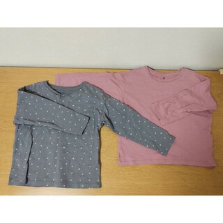 エイチアンドエム(H&M)の98cm H&M長袖Tシャツ2枚 グレー、紫(Tシャツ/カットソー)
