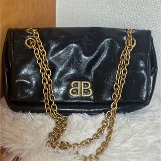 バレンシアガ(Balenciaga)のバレンシアガ Monaco 黒レザー チェーン2wayショルダーバッグ バッグ(ショルダーバッグ)