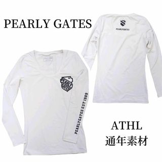 パーリーゲイツ(PEARLY GATES)のPEARLY GATES  長袖 トップス ATHL 通年素材 Uネック(ウエア)