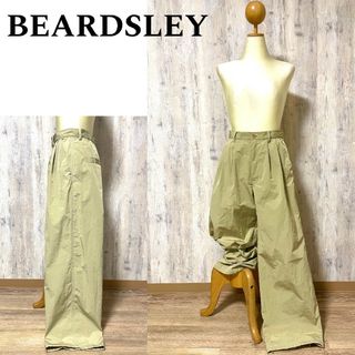 ビアズリー(BEARDSLEY)の極美品【BEARDSLEY】2タック ワイドパンツ 艶光沢 日本製 ビアズリー(カジュアルパンツ)