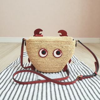 ANYA HINDMARCH - アニヤハインドマーチ アイズ ショルダーバッグ 蟹かに クラブ ラフィア