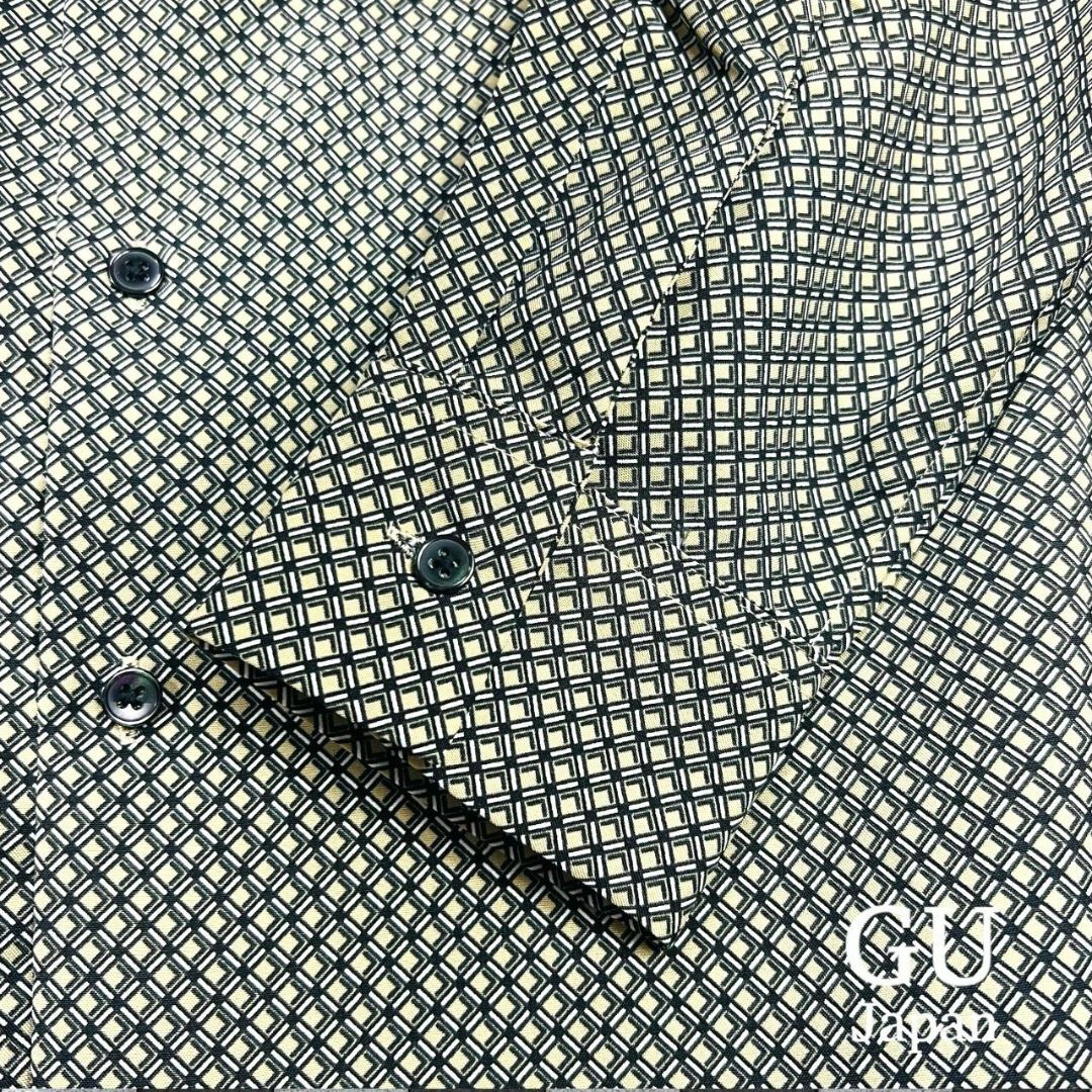 GU - 【ジーユー】GU 長袖シャツ 幾何学模様 ブラック 美品 GU - 【ジーユー】GU 長袖シャツ 幾何学模様 ブラック 美品