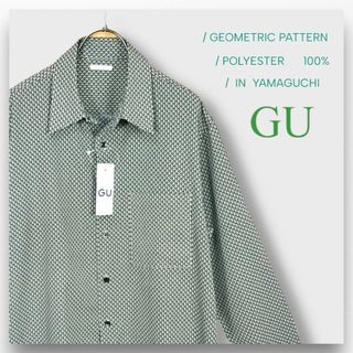 GU - 【ジーユー】GU 長袖シャツ 幾何学模様 ブラック 美品 メンズ