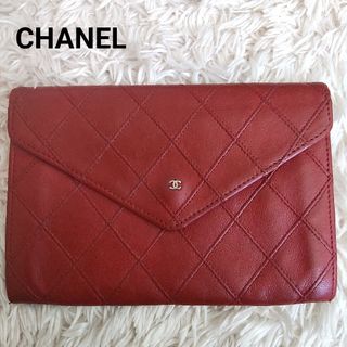 シャネル(CHANEL)のシャネル ビコローレ 折財布 キルティング レザー 金具 レッド ココマーク(財布)