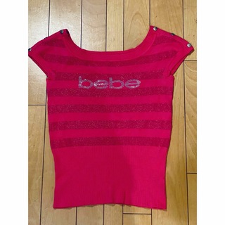 ベベ(BeBe)のbebe ニットUS S セーター　ピンク　ロゴ(ニット/セーター)