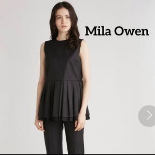 ミラオーウェン　 Mila Owen ペプラム　ノースリーブ　ブラウス　ブラック