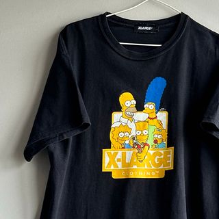 エクストララージ(XLARGE)の《used》X-LARGE  Tシャツ 半袖　Lサイズ　黒　シンプソンズ 古着(Tシャツ/カットソー(半袖/袖なし))