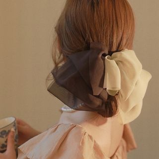 ❤️数量限定❤️ヘアアクセサリー りぼん 髪留め バレッタ 韓国　バイカラー(バレッタ/ヘアクリップ)