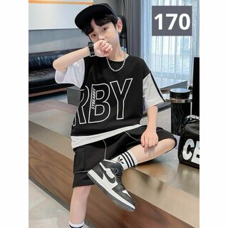 男の子　レイヤードセットアップ　170(Tシャツ/カットソー)