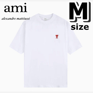アミ(ami)のアミパリス　AmiParis　Tシャツ　白　ホワイト　半袖  Mサイズ　男女兼用(Tシャツ(半袖/袖なし))