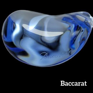 バカラ(Baccarat)の【極美品】Baccarat ガレ トップのみ クリアブルー(ネックレス)