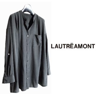 LAUTREAMONT - LAUTREAMONT✨とろみノーカラーロングシャツブラウス