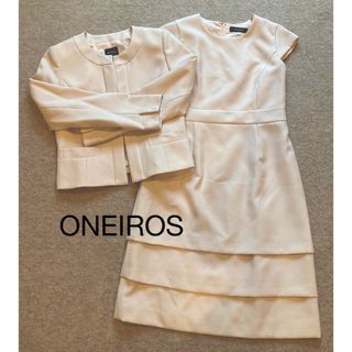 タカシマヤ(髙島屋)の【美品】ONEIROS ワンピーススーツ　セレモニー　ノーカラーセットアップ　M(スーツ)