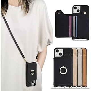  【最安値】スマホケース　iPhone 14　背面カード収納　ブラック　磁気　(iPhoneケース)