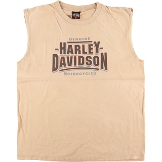 ハーレーダビッドソン(Harley Davidson)の古着 00年代 ハーレーダビッドソン Harley-Davidson ノースリーブ モーターサイクル バイクTシャツ USA製 メンズXXL /eaa432865(Tシャツ/カットソー(半袖/袖なし))
