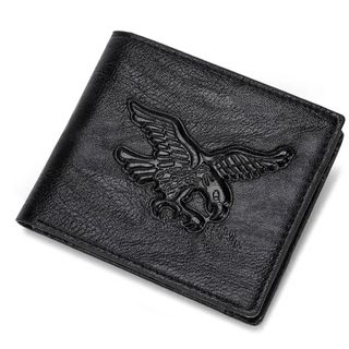 財布　カードケース　黒　レザー　お財布　軽量　薄型　ビジネス　大容量(折り財布)