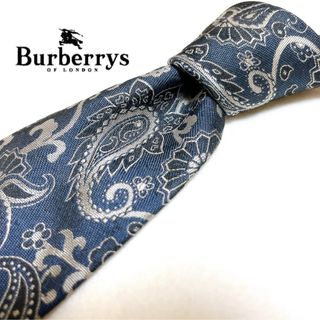 バーバリー(BURBERRY)の【美品】Burberrys ネクタイ ブルー ネイビー シルク100%(ネクタイ)