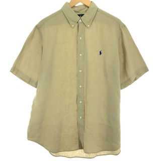 ラルフローレン(Ralph Lauren)の古着 ラルフローレン Ralph Lauren RALPH LAUREN 半袖 リネン ボタンダウンシャツ メンズL /eaa452552(シャツ)