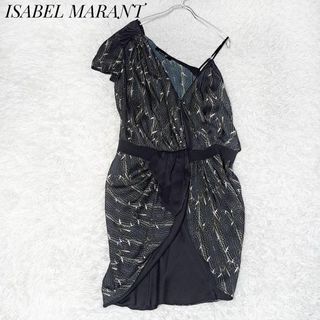 イザベルマラン(Isabel Marant)のイザベルマラン 美品✨ワンショルダーワンピース シルク ドレス 総柄(ひざ丈ワンピース)