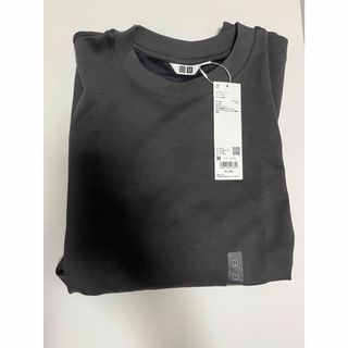 ユニクロ(UNIQLO)の新品★グレー Mサイズ エアリズムコットンオーバーサイズTシャツ（5分袖）(Tシャツ/カットソー(半袖/袖なし))