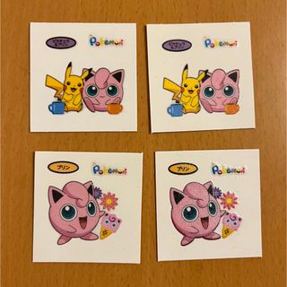 ポケモン(ポケモン)のポケモンパン   デコキャラシール   第203弾  プリン ピカチュウ 4枚(キャラクターグッズ)