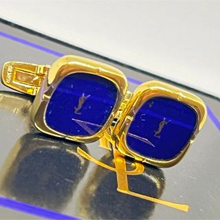 イヴサンローラン(Yves Saint Laurent)のイブサンローラン　カフス　ネイビー　ロゴ(カフリンクス)