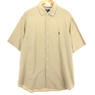 ラルフローレン(Ralph Lauren)の古着 ラルフローレン Ralph Lauren ワイドカラー 半袖 リネン×シルクシャツ メンズXXL /eaa452415(シャツ)