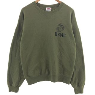 古着 90年代 SOFFE アメリカ海兵隊 USMC プリントスウェットシャツ トレーナー USA製 メンズXL ヴィンテージ /eaa391487(スウェット)