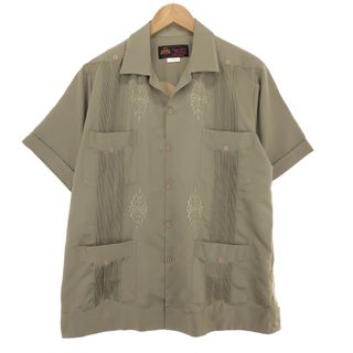 古着 GUAYABERAS YUCATECUS 半袖 オープンカラー メキシカンシャツ キューバシャツ メンズL /eaa452278(シャツ)