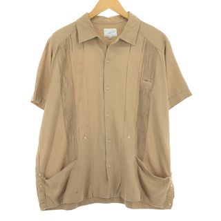 古着 GUAYABERAS YUCA 半袖 オープンカラー メキシカンシャツ キューバシャツ メンズXL /eaa452279(シャツ)