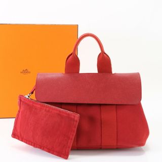 エルメス(Hermes)の極美品 エルメス ヴァルパライソ PM トート バッグ 肩掛け ショルダー ハンド 通勤 おしゃれ レッド レザー レディース ENT 1106-N10(トートバッグ)