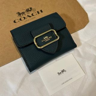 コーチ(COACH)のCOACH ミニ　レザー　財布　スモール　グリーン　レザー　未使用品(財布)