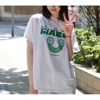 Mardi  Tシャツ マルディメクルディ　ホワイトグリーン　韓国(Tシャツ(半袖/袖なし))