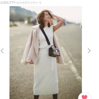 ジャスグリッティー(JUSGLITTY)のタグ有♡ジャスグリッティー カシュクール ニットワンピース モカピンク (ロングワンピース/マキシワンピース)