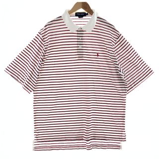 ラルフローレン(Ralph Lauren)の古着 ラルフローレン Ralph Lauren POLO GOLF ポロゴルフ 半袖 ボーダー ポロシャツ メンズXL /eaa382098(ポロシャツ)