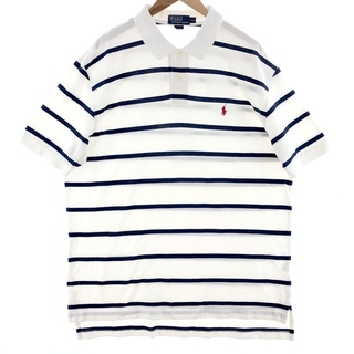 ラルフローレン(Ralph Lauren)の古着 ラルフローレン Ralph Lauren POLO by Ralph Lauren 半袖 ボーダー ポロシャツ メンズXXL /eaa382086(ポロシャツ)