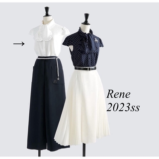 ルネ(René)のRene♡ 2023年 フリルタイブラウス　ホワイト(シャツ/ブラウス(半袖/袖なし))